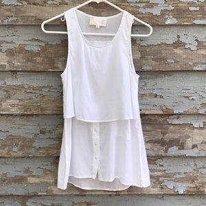 [J. O. A] Layered White Tank Top